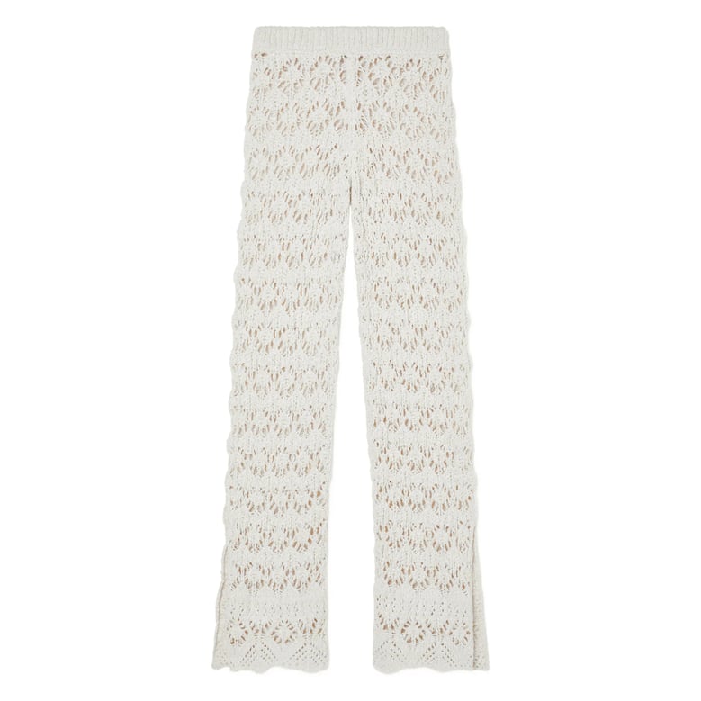 white floral pattern trousers by Selfnex