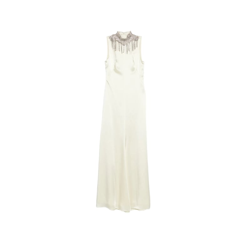 off-white embellished collar dress by Selfnex