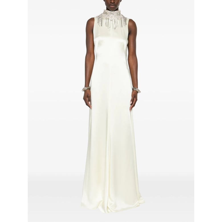 off-white embellished collar dress by Selfnex
