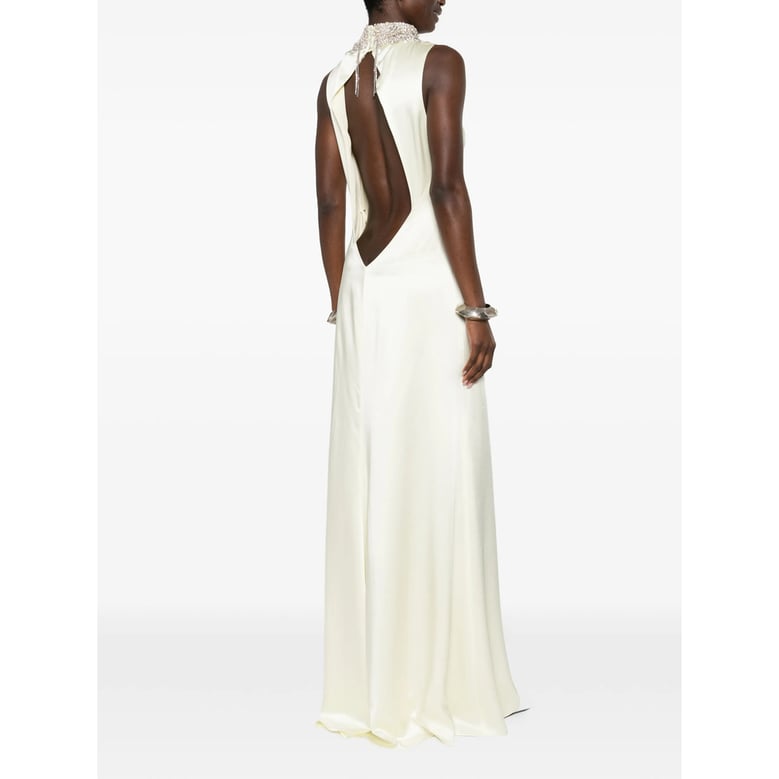off-white embellished collar dress by Selfnex