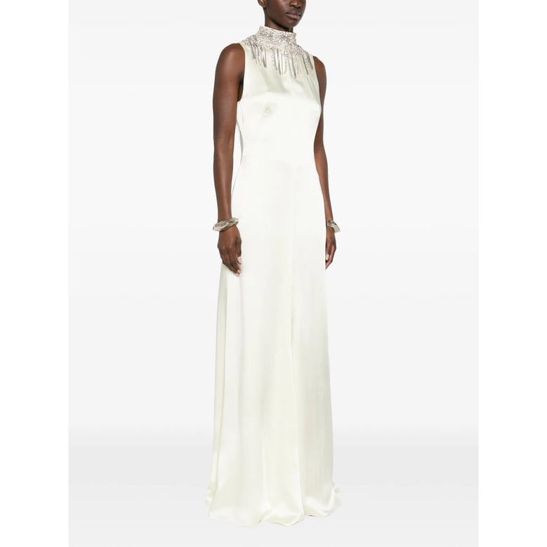 off-white embellished collar dress by Selfnex