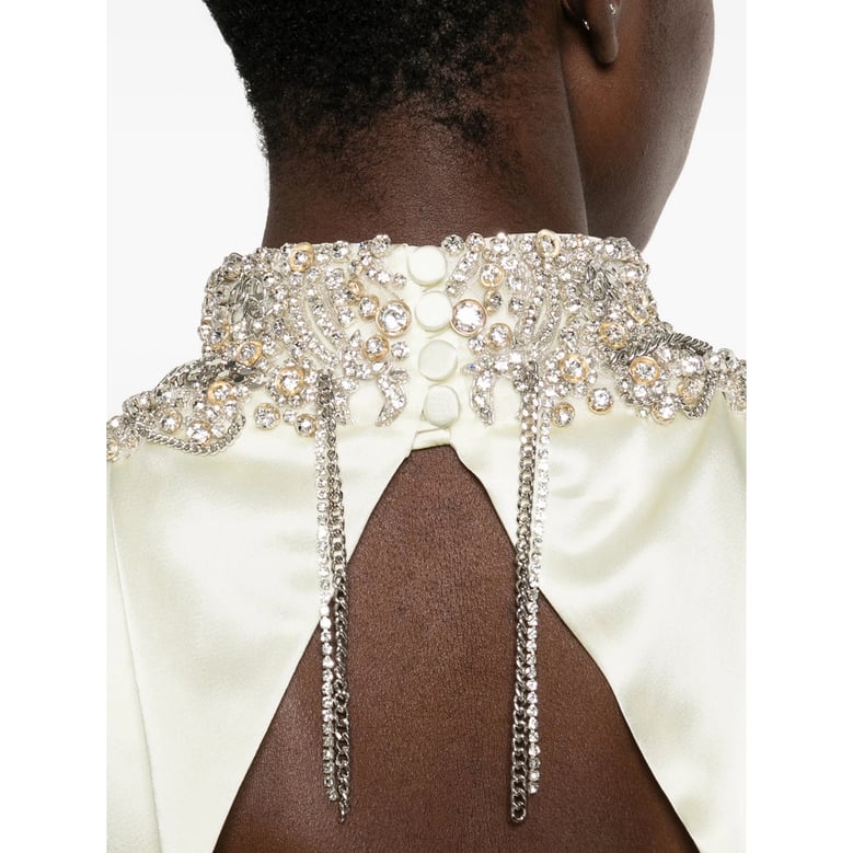 off-white embellished collar dress by Selfnex