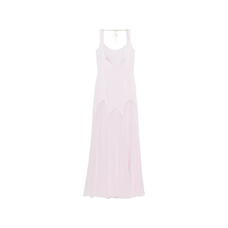 light pink scoop neck dress by Selfnex