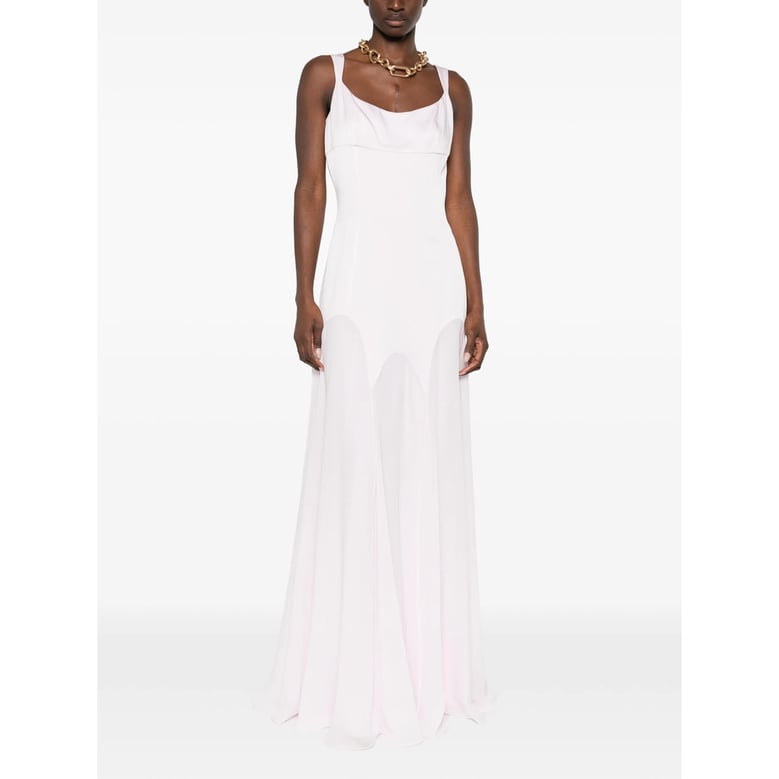 light pink scoop neck dress by Selfnex