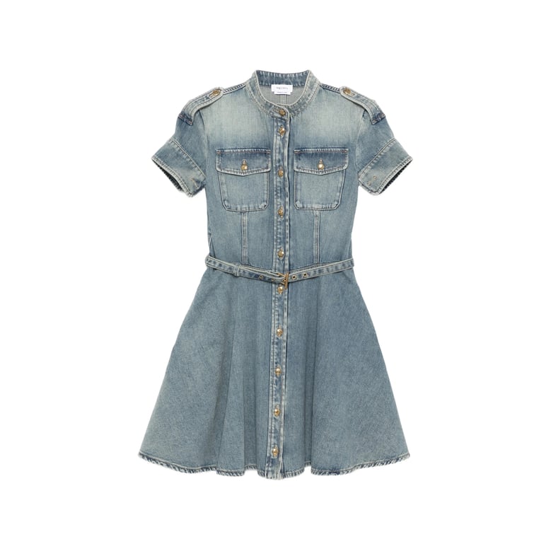 indigo blue button-up shirt by Selfnex