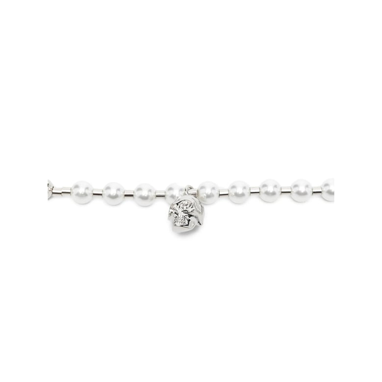 belt with skull charm and faux-pearl embellishment by Selfnex