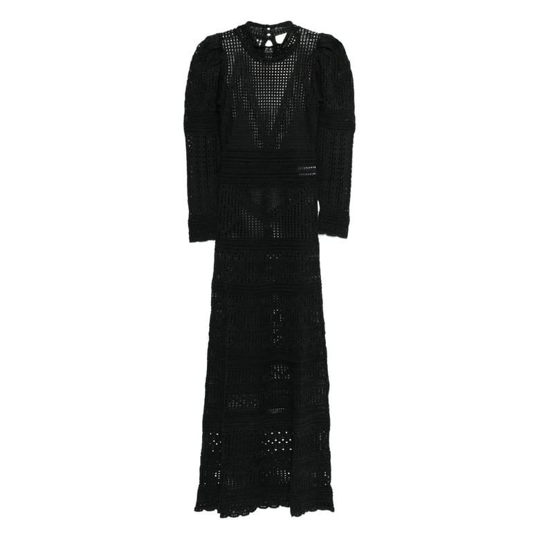 black crochet knit dress with cut-outs by Selfnex