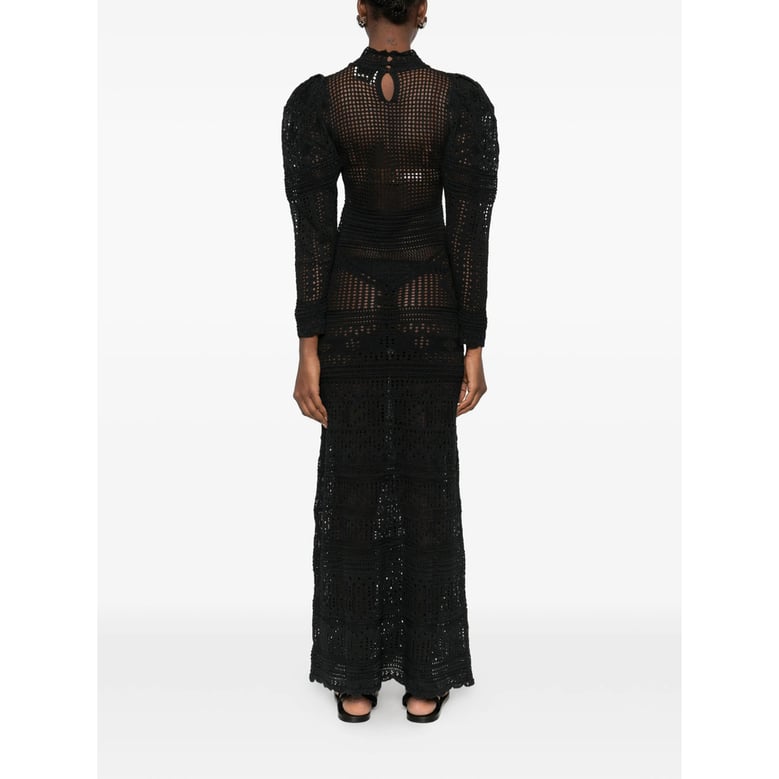 black crochet knit dress with cut-outs by Selfnex