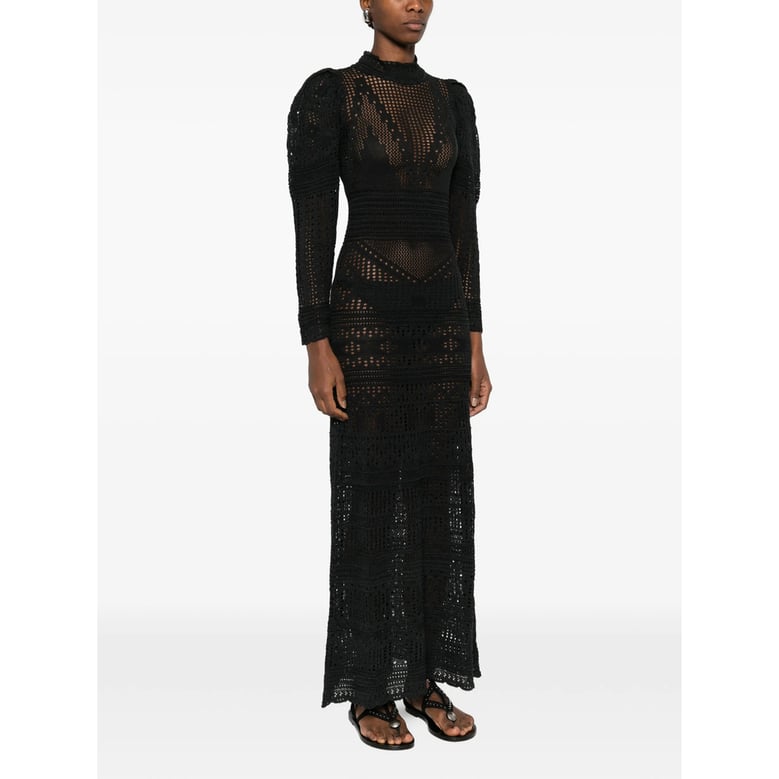 black crochet knit dress with cut-outs by Selfnex