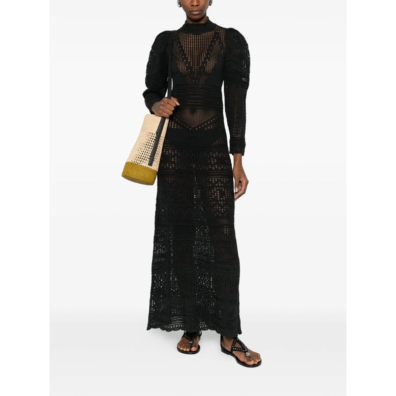 black crochet knit dress with cut-outs by Selfnex