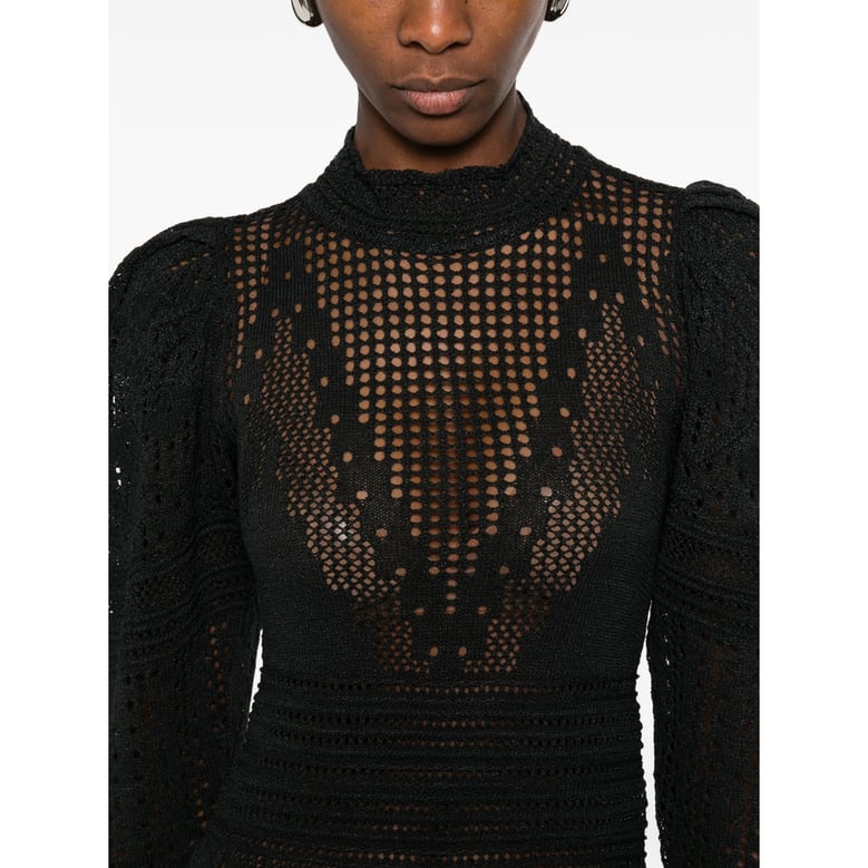 black crochet knit dress with cut-outs by Selfnex
