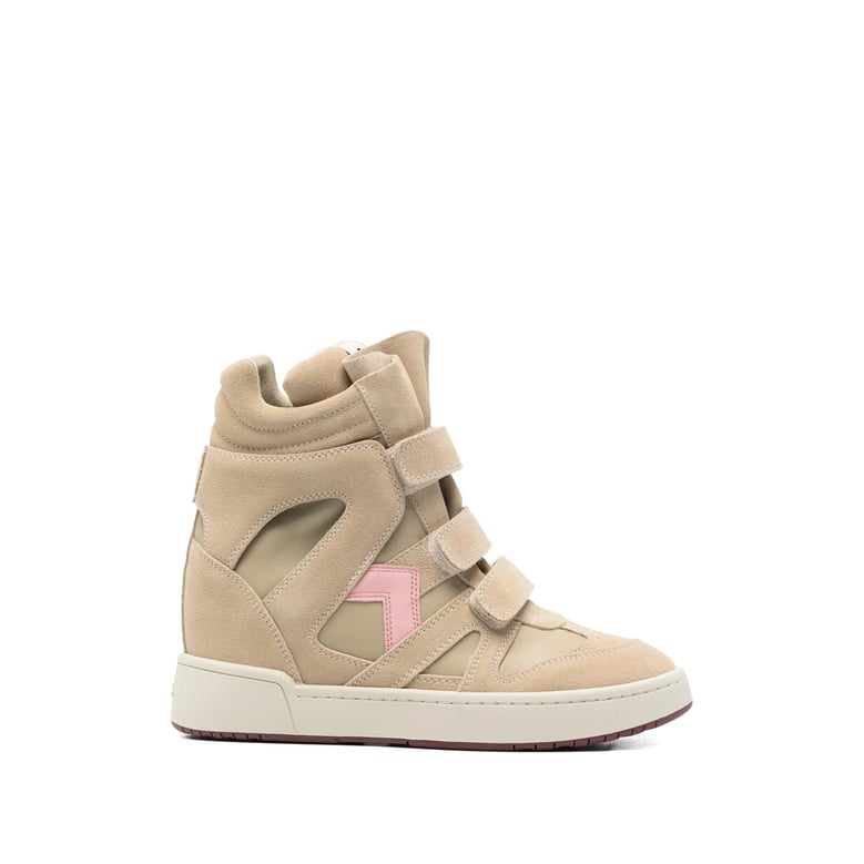 beige cut-out detail high-top sneakers by Selfnex