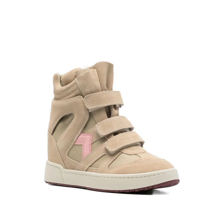 beige cut-out detail high-top sneakers by Selfnex