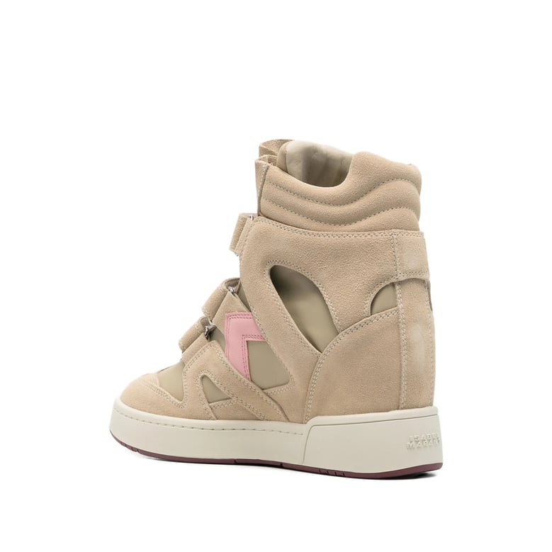 beige cut-out detail high-top sneakers by Selfnex