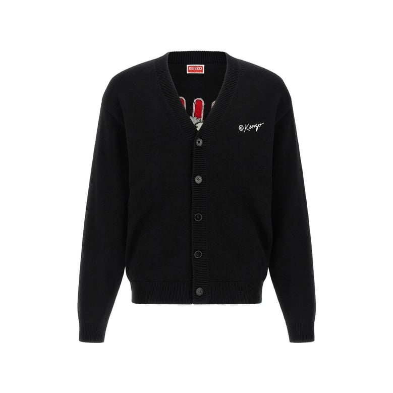 black sweater with tiger embroidery by Selfnex