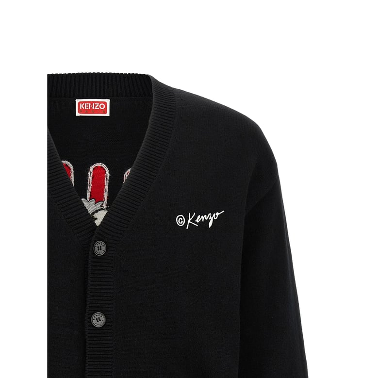 black sweater with tiger embroidery by Selfnex
