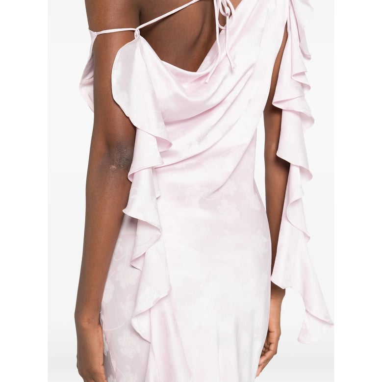 light pink maxi dress with waterfall detail by Selfnex