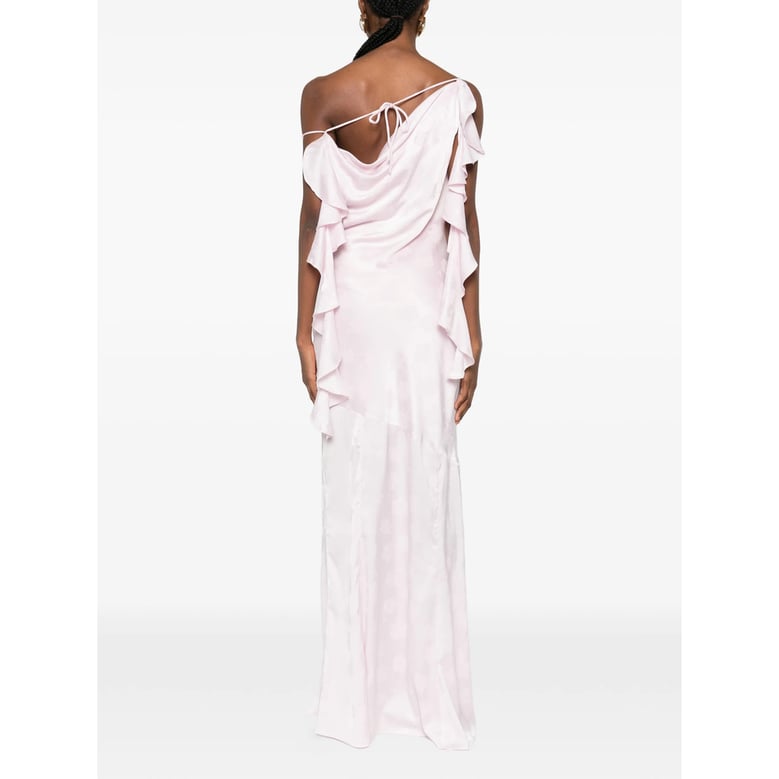 light pink maxi dress with waterfall detail by Selfnex