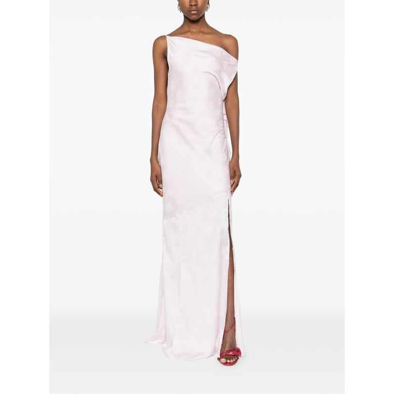 light pink maxi dress with waterfall detail by Selfnex