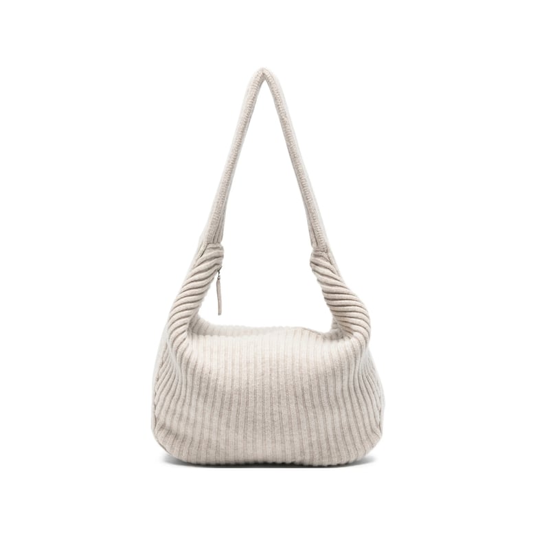 oatmeal ribbed texture shoulder bag by Selfnex