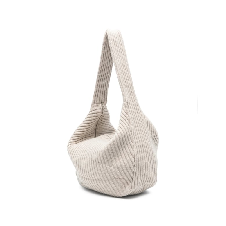 oatmeal ribbed texture shoulder bag by Selfnex