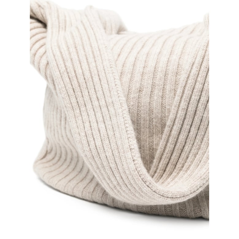oatmeal ribbed texture shoulder bag by Selfnex
