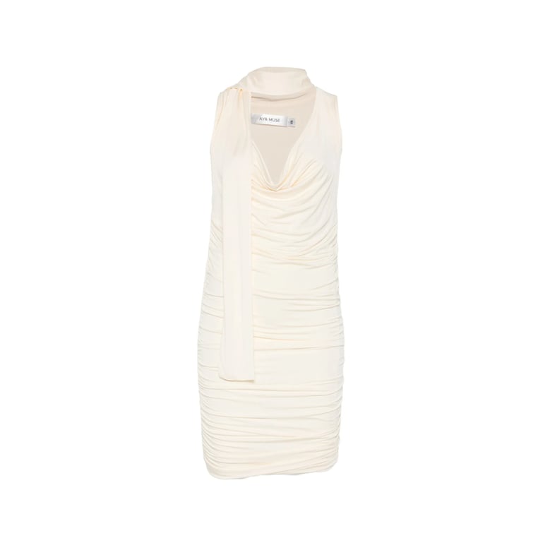 dress with pearl draping by Selfnex