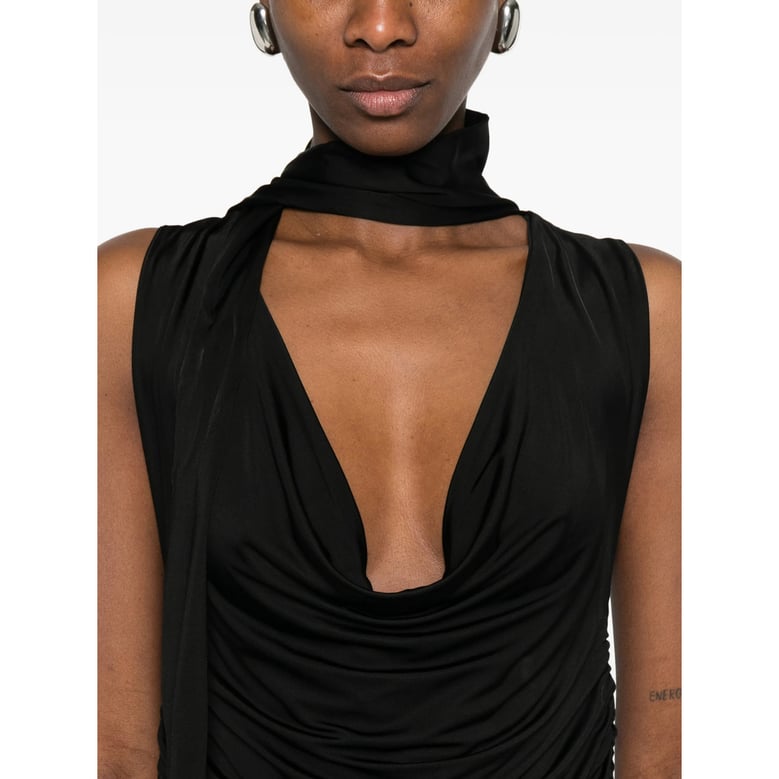dress cowl neck black by Selfnex