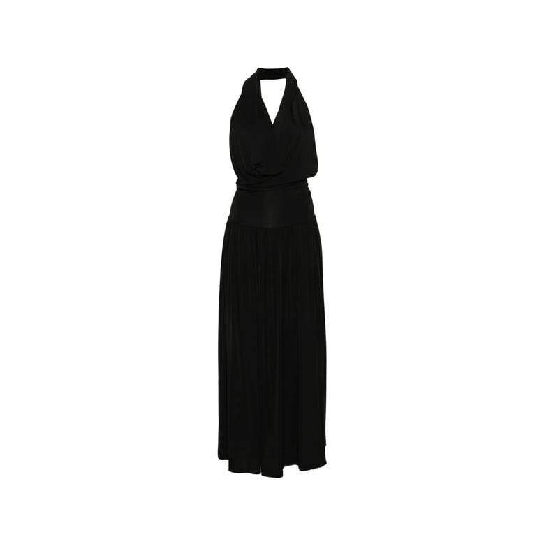 maxi dress v-neck sleeveless black by Selfnex
