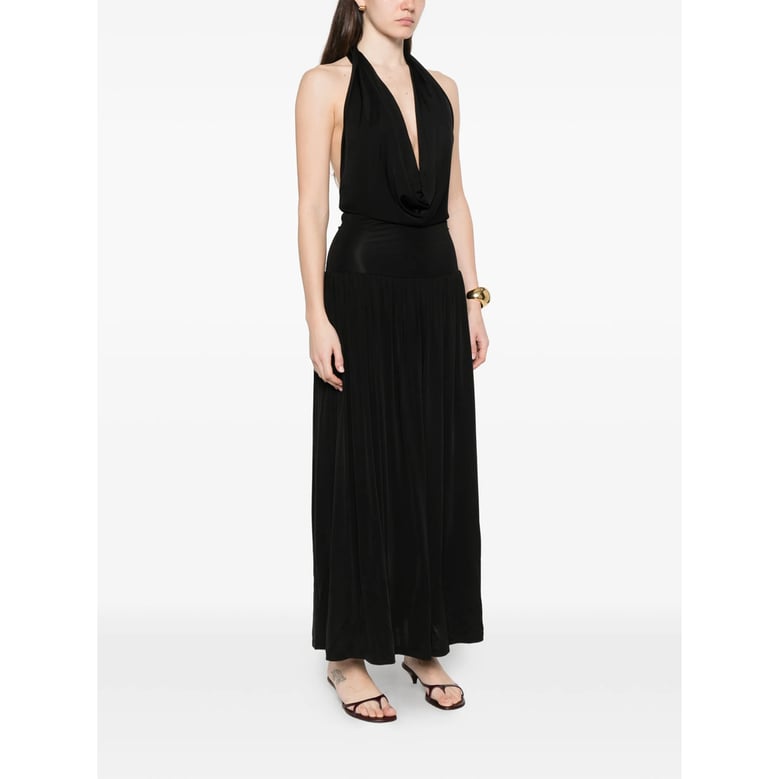 maxi dress v-neck sleeveless black by Selfnex