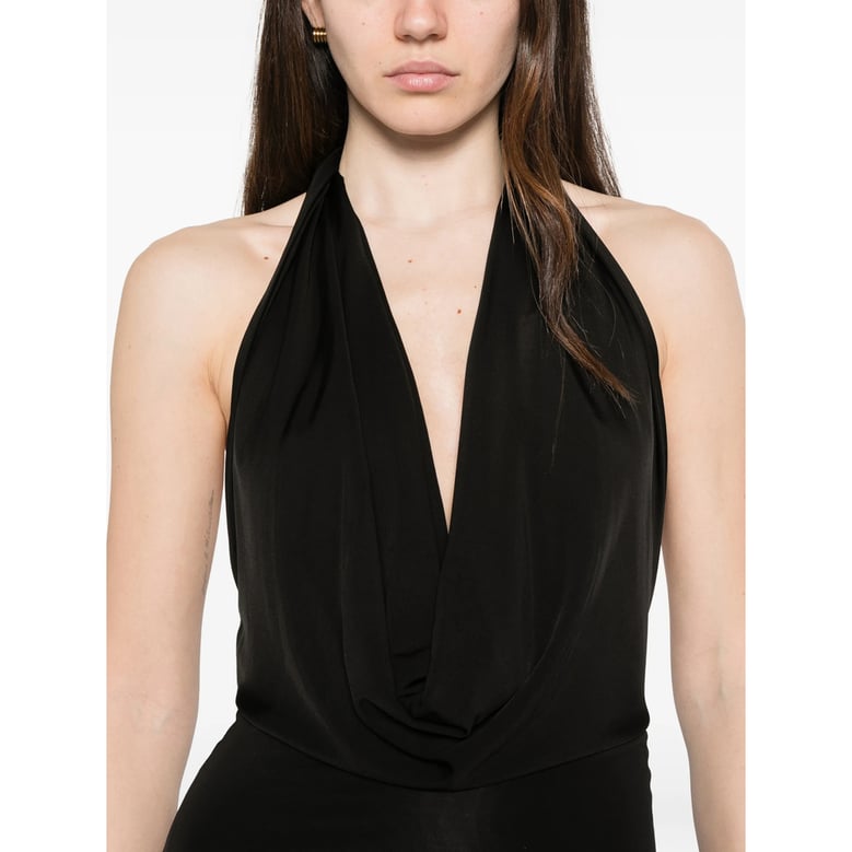 maxi dress v-neck sleeveless black by Selfnex