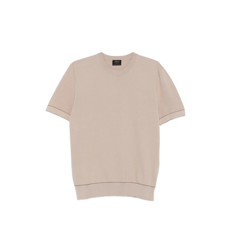 beige round neck sweater by Selfnex