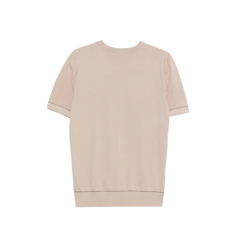 beige round neck sweater by Selfnex