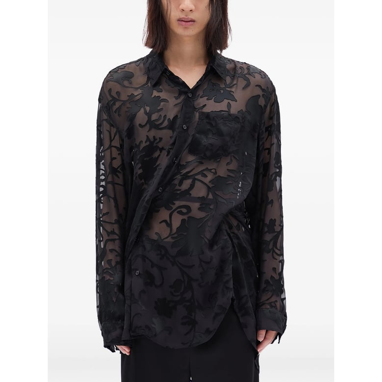 shirt silk-blend black by Selfnex