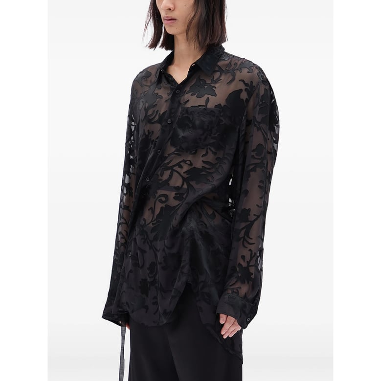 shirt silk-blend black by Selfnex