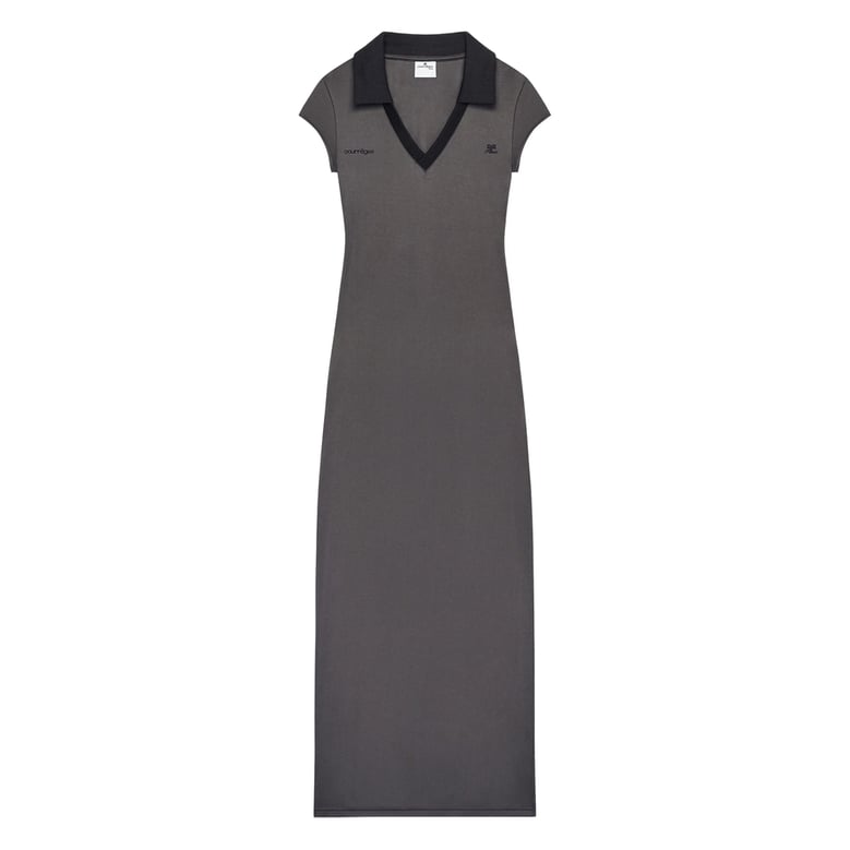 v-neck dress with logo detail by Selfnex