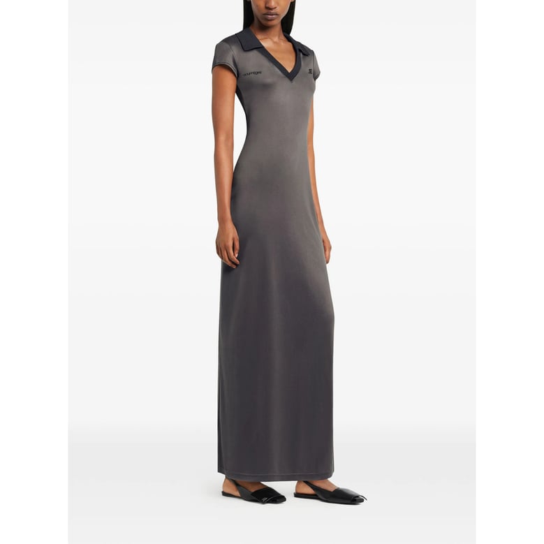 v-neck dress with logo detail by Selfnex