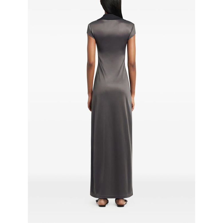 v-neck dress with logo detail by Selfnex