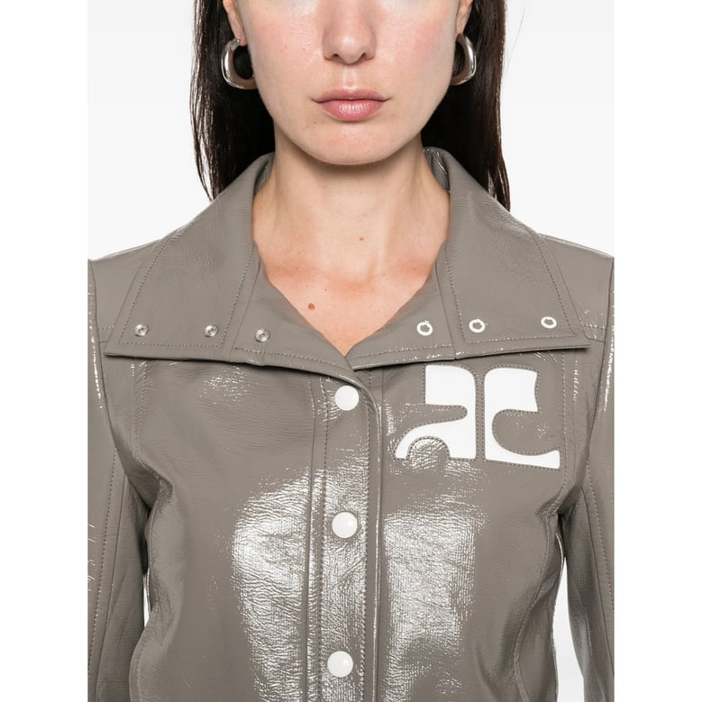 brown logo patch outerwear by Selfnex