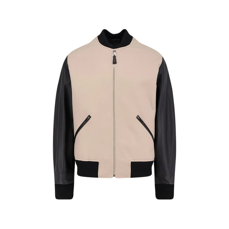 bomber jacket black/neutrals leather-panelled by Selfnex