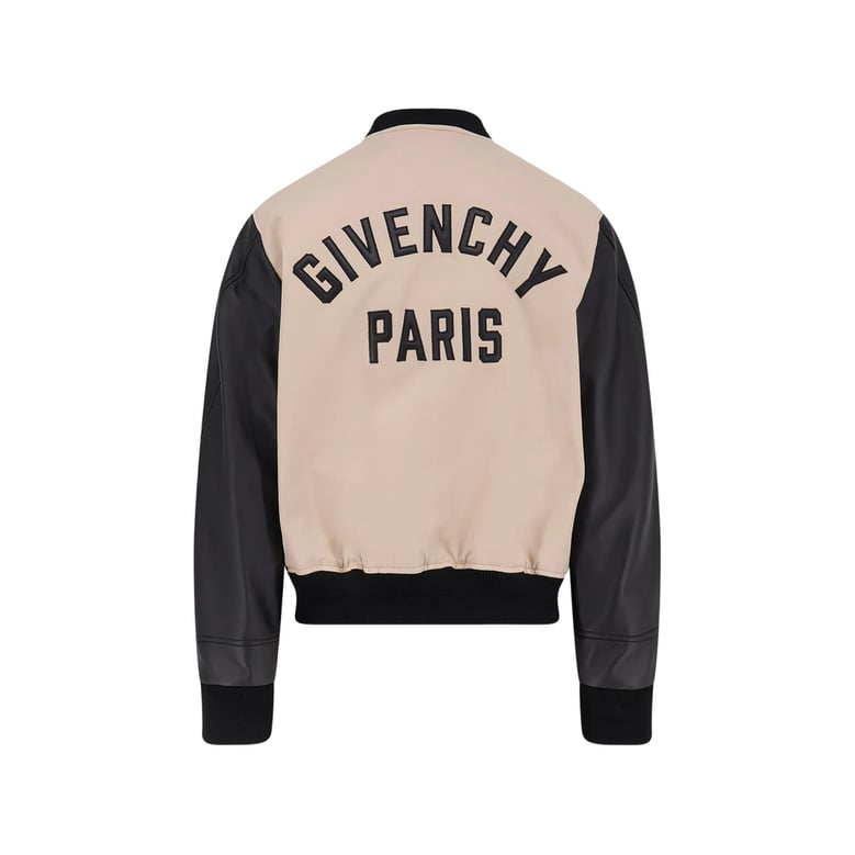 bomber jacket black/neutrals leather-panelled by Selfnex