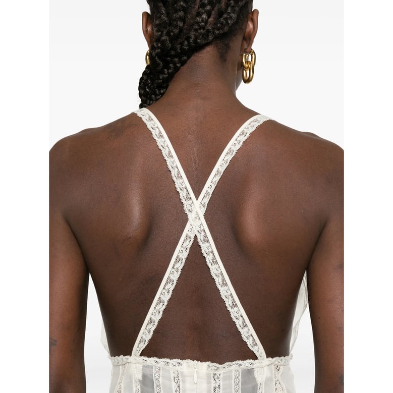 dress with lace detail and ruffled hem by Selfnex