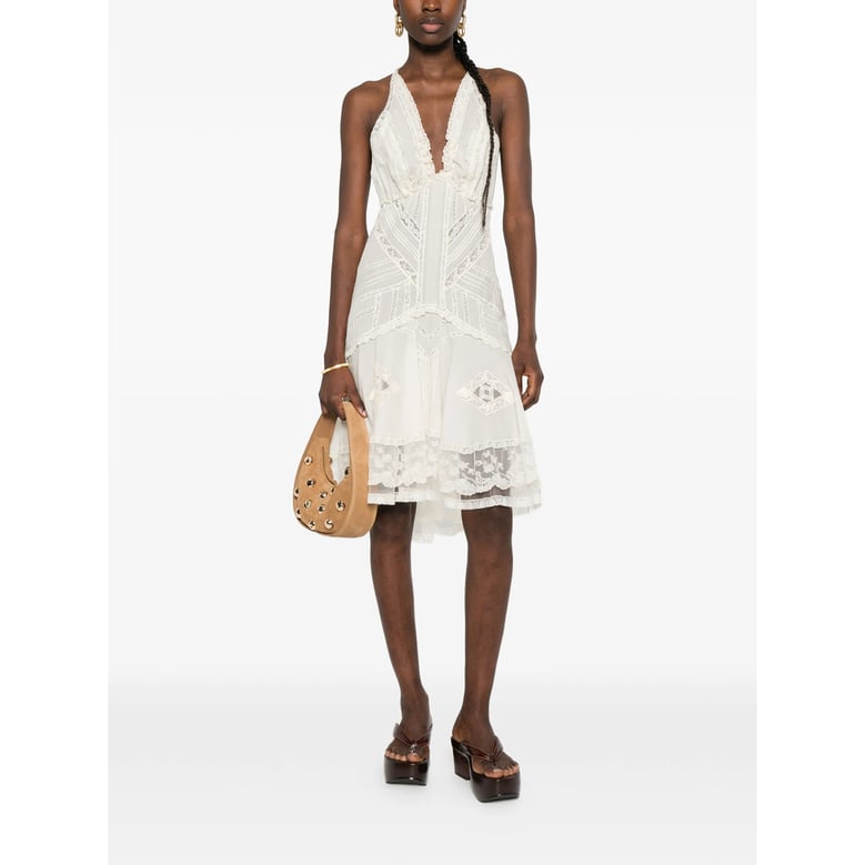 dress with lace detail and ruffled hem by Selfnex