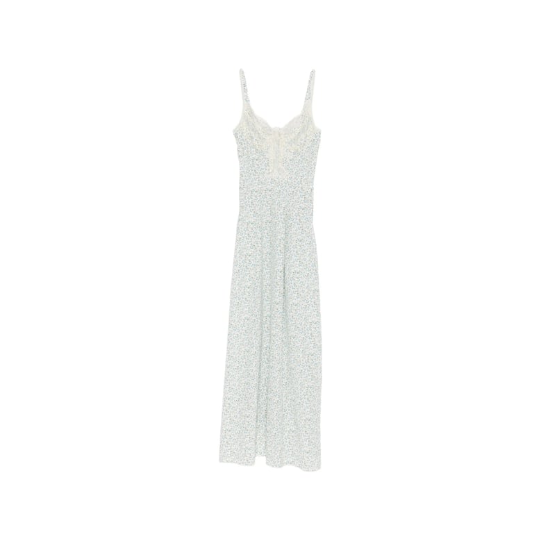 dress with floral print and lace trim by Selfnex