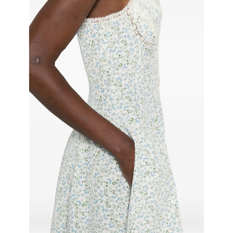 dress with floral print and lace trim by Selfnex