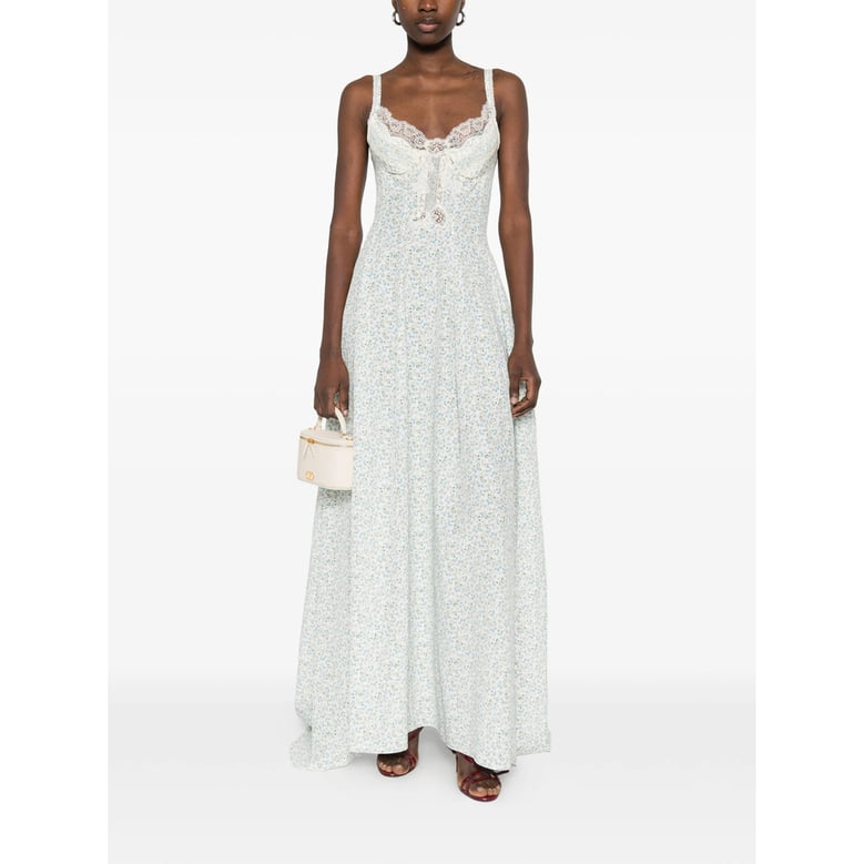 dress with floral print and lace trim by Selfnex