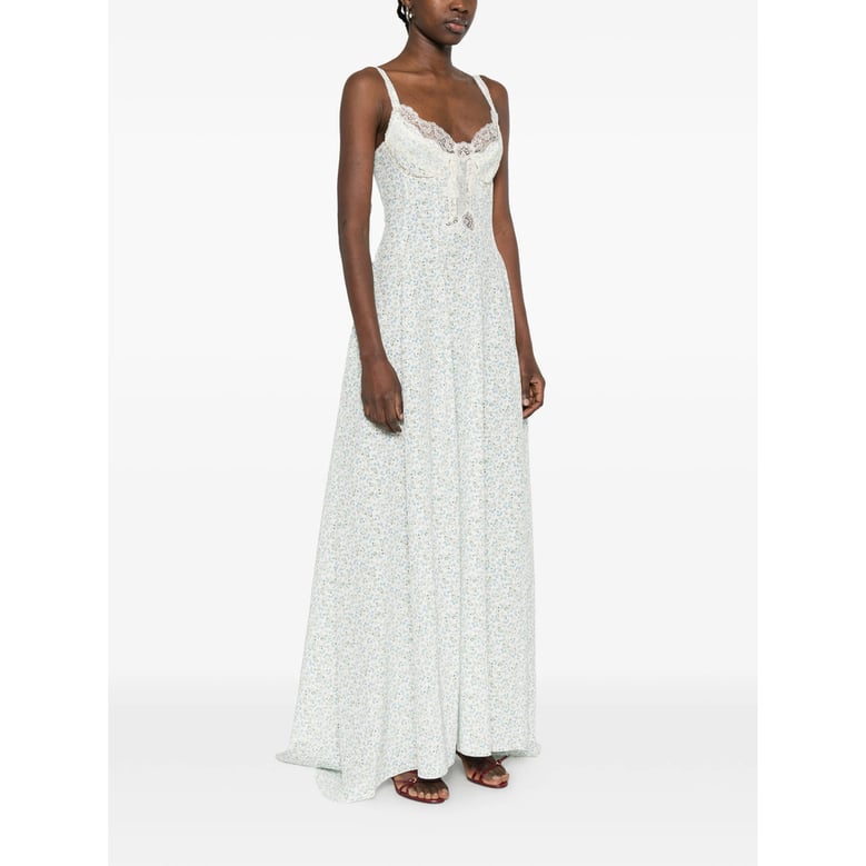 dress with floral print and lace trim by Selfnex