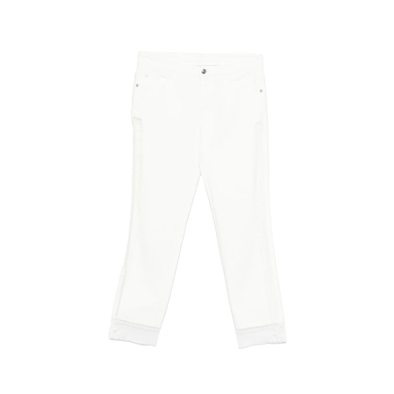 straight leg jeans with lace detail by Selfnex