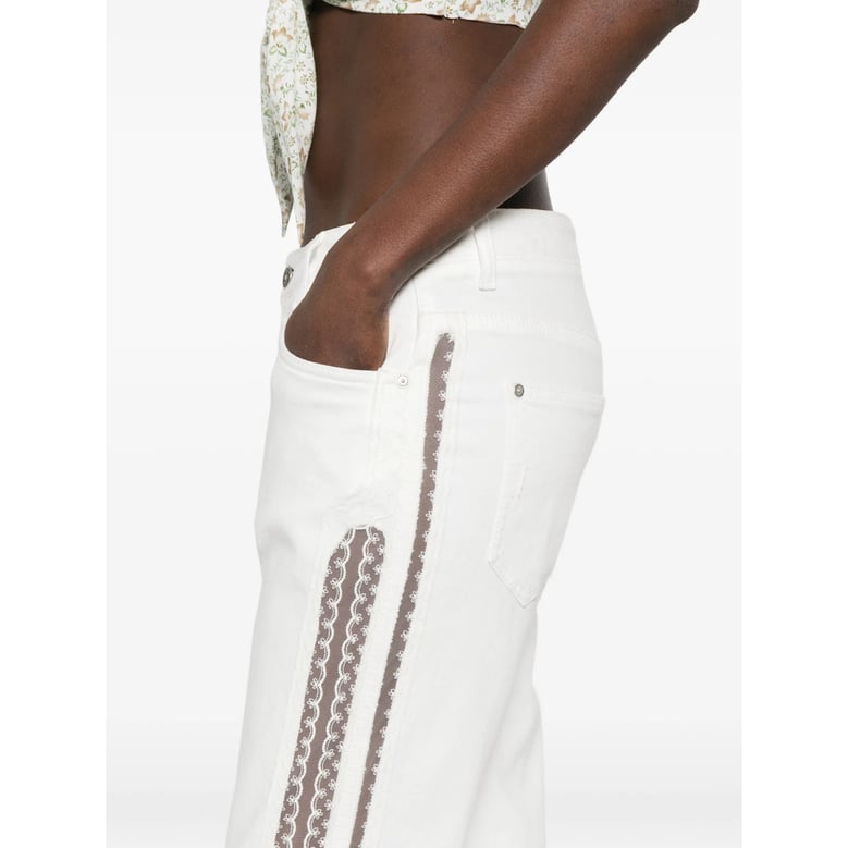 straight leg jeans with lace detail by Selfnex