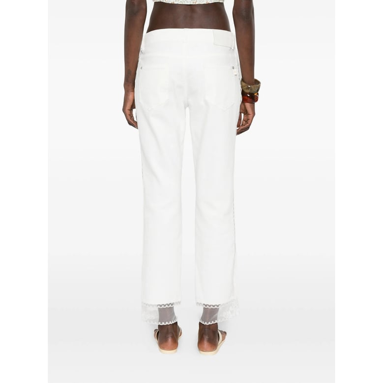 straight leg jeans with lace detail by Selfnex